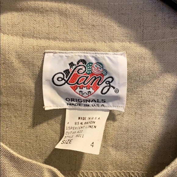 Vintage 80s Linen Rayon Beige Suit Size 4 - Picture 3 of 6